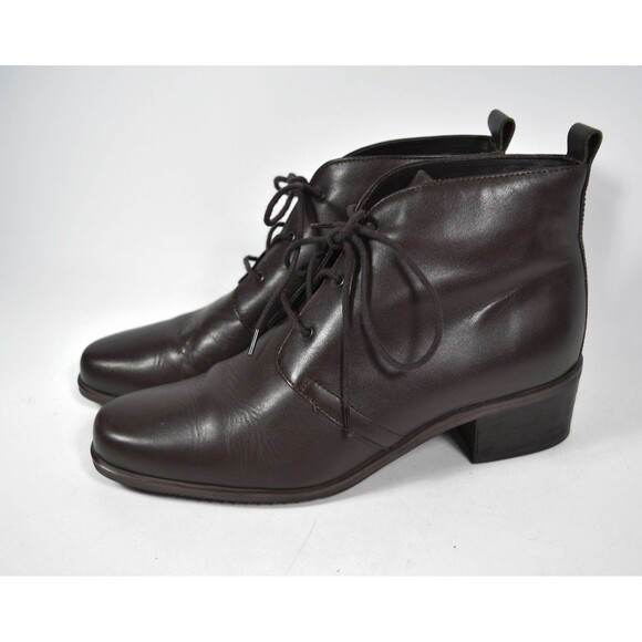 Naturalizer Brown Lace Up Short Ankle Booties Size 7.5 M - Picture 3 of 9